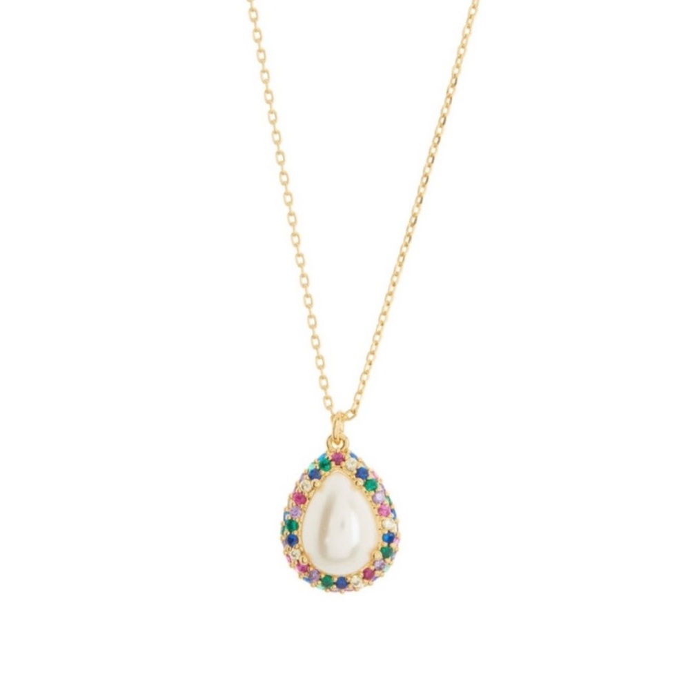 NWT Kate Spade Brilliant Statements Pavé Halo Pendant Necklace